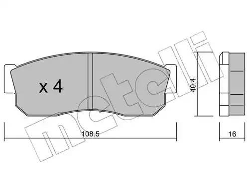 Комплект тормозных колодок, диско 22-0202-1 METELLI