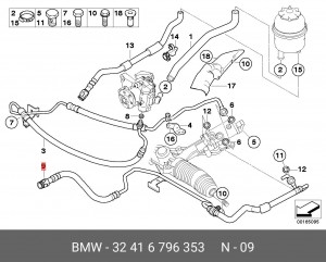 Шланг ГУР 32 41 6 796 353 BMW