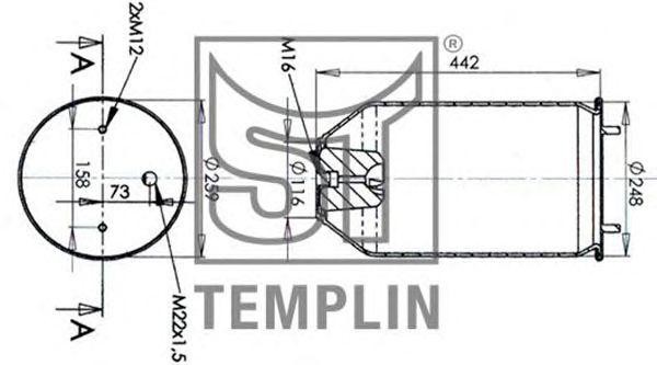 Кожух пневматической рессоры 040606106700 TEMPLIN