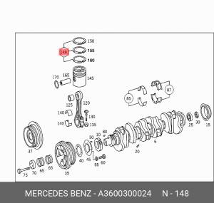 Кольца поршневые A 360 030 00 24 MERCEDES BENZ