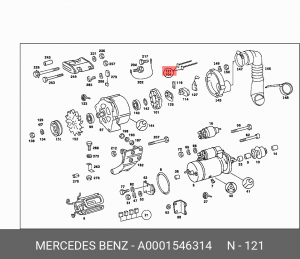 Щетка стартера A 000 154 63 14 MERCEDES BENZ