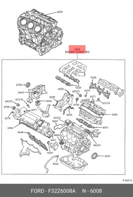 Комплект прокладок, двигатель F32Z-6008-A FORD