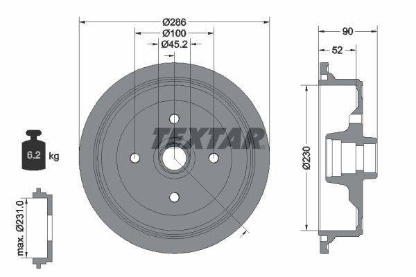 Тормозной барабан 94011500 TEXTAR