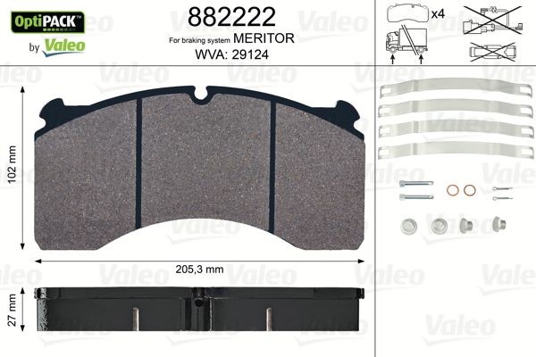 Колодки тормозные дисковые 882222 VALEO PHC