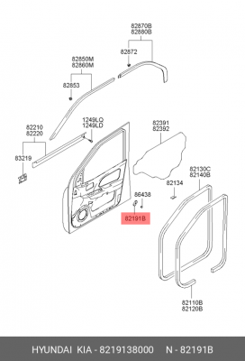 Отбойник двери 8219138000 HYUNDAI KIA