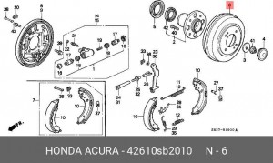 Тормозной барабан 42610SB2010 HONDA