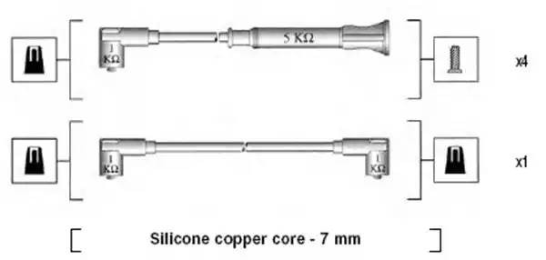 Ккомплект проводов зажигания 941075000544 MAGNETI MARELLI