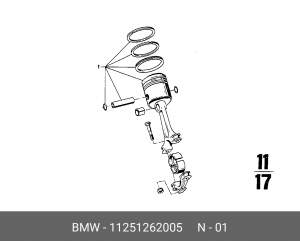 Поршень ДВС 11 25 1 262 005 BMW