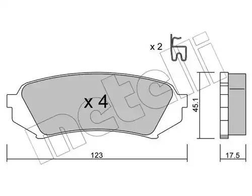 Комплект тормозных колодок, диско 2204530 METELLI
