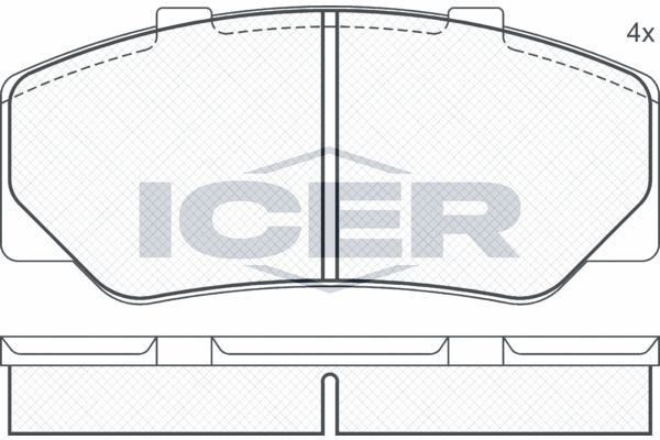 Комплект тормозных колодок, диско 180472 ICER