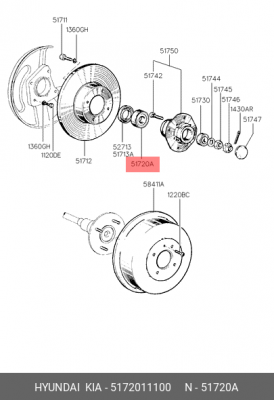 Комплект подшипника ступицы колеса 5172011100 HYUNDAI KIA