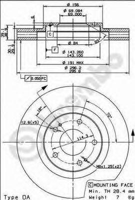 Тормозной диск 09.9129.10 BREMBO