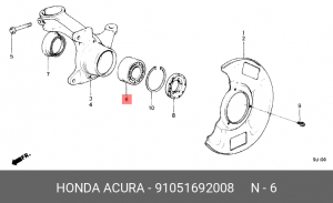 Комплект подшипника ступицы колеса 91051692008 HONDA