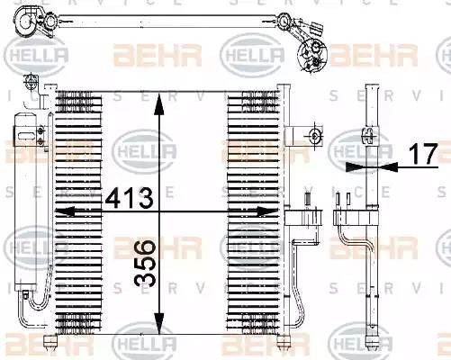 Конденсатор, кондиционер 8FC351318041 HELLA