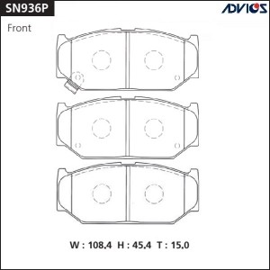 Колодки тормозные дисковые SN936P ADVICS