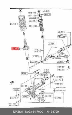 Амортизатор подвески N023-34-700C MAZDA