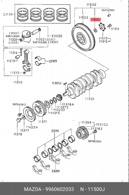 Подшипник 9960602033 MAZDA