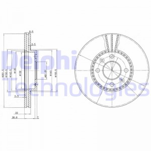 Тормозной диск BG2693 DELPHI