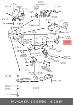 Подушка двигателя 2193035500 HYUNDAI KIA