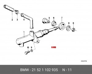 Ремкомплект, главный цилиндр 21 52 1 102 935 BMW