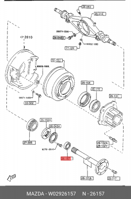 Сальник полуоси W02926157 MAZDA