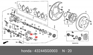 Комплектующие, колодки дискового тормоза 43244SG0003 HONDA