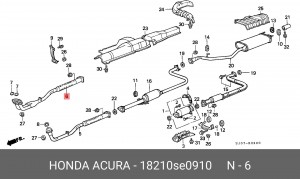 Выпускной трубопровод 18210SE0910 HONDA