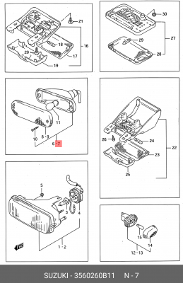 Фонарь указателя поворота 35602-60B11 SUZUKI
