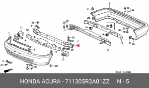 Усилитель бампера 71130SR3A01ZZ HONDA
