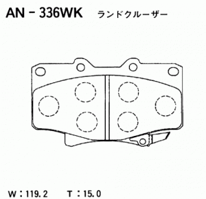 Колодки тормозные дисковые AN336WK AKEBONO