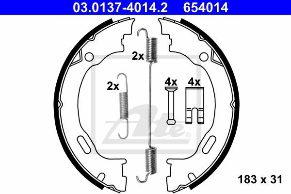 Колодки тормозные барабанные 03.0137-4014.2 ATE