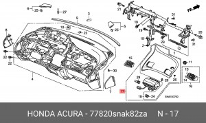 Подушка безопасности 77820SNAK82ZA HONDA
