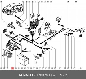 Блок управления, динамики тормоза / движения 7700748059 RENAULT