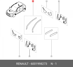 Дефлекторы на окна 6001998273 RENAULT