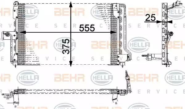 Конденсатор, кондиционер 8FC 351 036-021 HELLA
