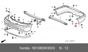 Крепление 90108SW3003 HONDA