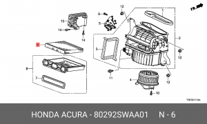 Фильтр салона 80292SWAA01 HONDA