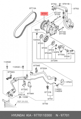 Испаритель, кондиционер 977011E000 HYUNDAI KIA