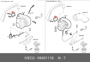 Прокладка, компрессор 98451118 IVECO