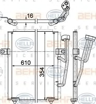 Конденсатор, кондиционер 8FC 351 036-671 HELLA