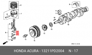 Шатунный подшипник 13211PD2004 HONDA