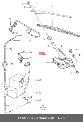 Двигатель стеклоочистителя 93GG-17K441-W1B FORD