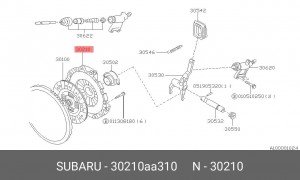 Нажимной диск сцепления 30210AA310 SUBARU