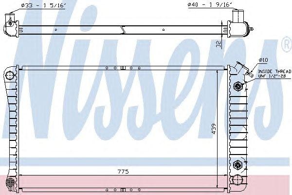 Радиатор, охлаждение двигател 60906A NISSENS