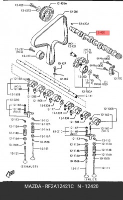 Распредвал RF2A12421C MAZDA