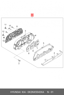 Комбинация приборов 0K2NX5543XA HYUNDAI KIA