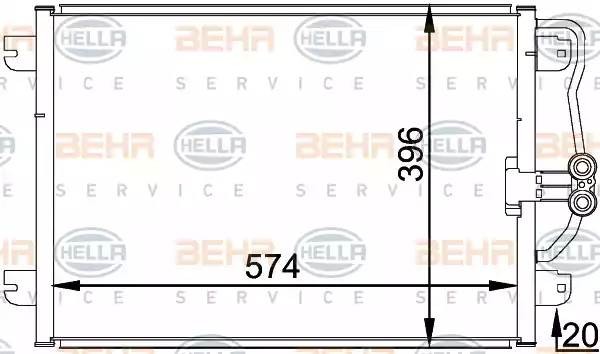 Конденсатор, кондиционер 8FC 351 037-751 HELLA