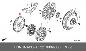 Маховик коленвала 22100RBB005 HONDA