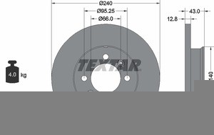 Тормозной диск 92044400 TEXTAR
