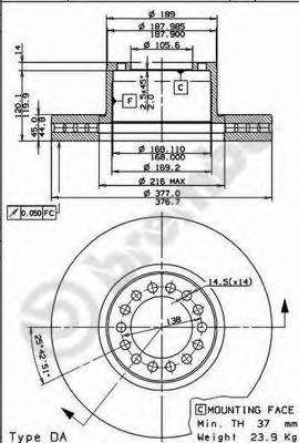 Тормозной диск 09.8573.10 BREMBO